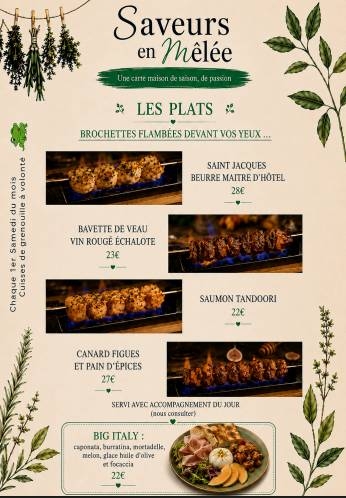 Carte - Saveurs en Mêlée - Restaurant Échirolles - top restaurant ECHIROLLES